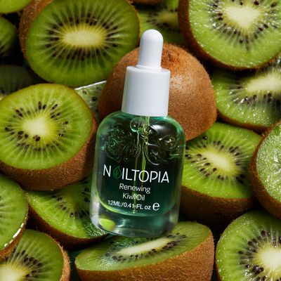 Nailtopia Fresh Soothing and Smoothing Kiwi Oil - Hydrating Cuticle Oil for Dry Skin - Bio-Sourced Skincare - Nail, Scalp, and Lip Oil - 0.41 oz