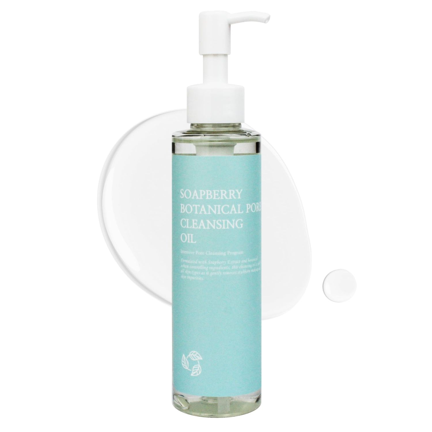 Reboncel Soapberry Botanical Cleansing Oil, Korean Facial Cleanser Makeup Remover for Heavy Makeup with Jojoba, Apricot, Avocado Oil, Blackhead Removal (5.07 fl. oz, 150ml)