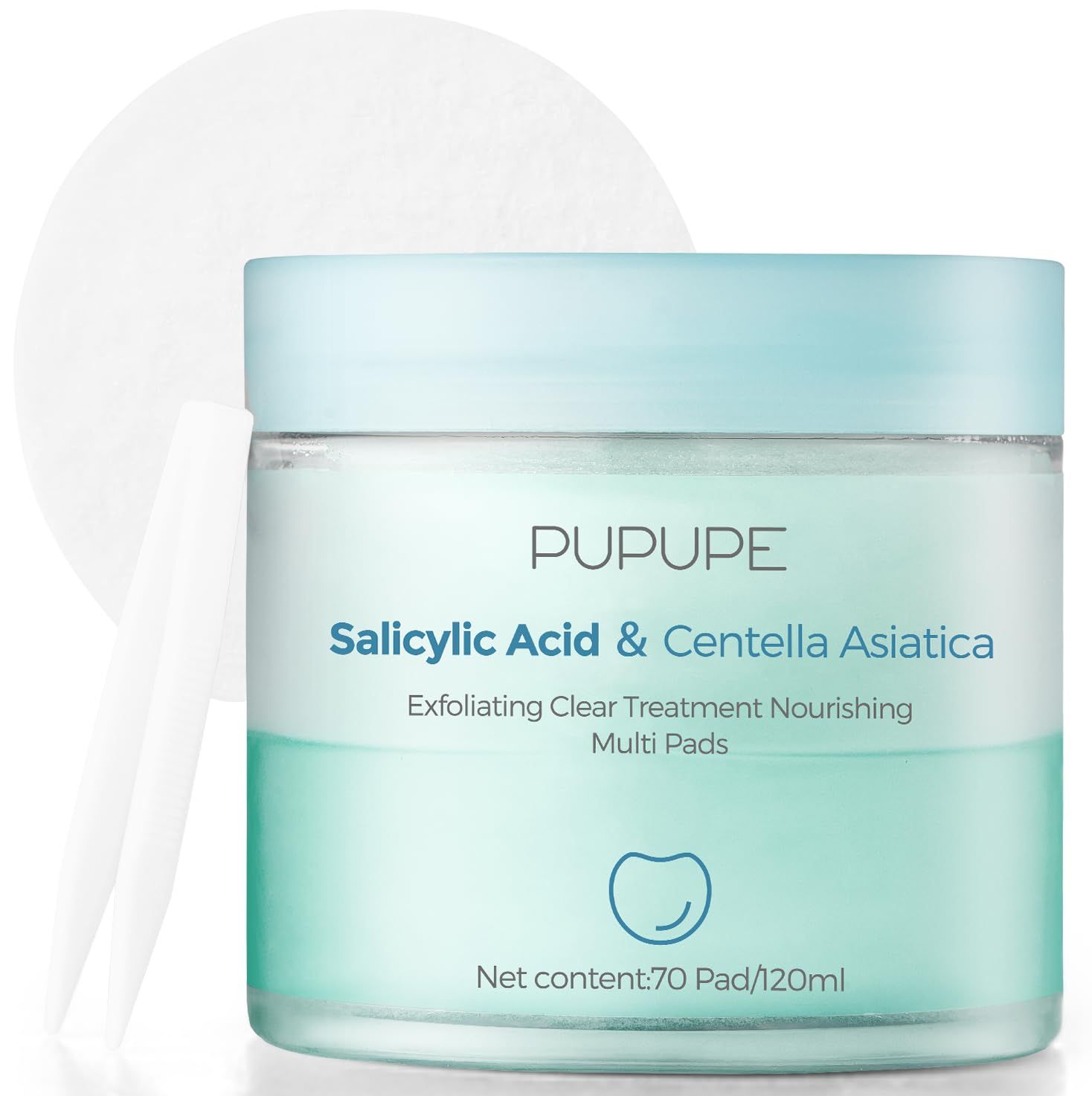 Salicylic Acid Pads-Daily Facial Cleansing Wipes,Centella AsiaticaSalicylic Acid,Soothing Skincare,Glycolic Acid Toner Pads For Acne Prone Skin,Exfoliating Pads for Face &amp; Back,Pore Reducing,70 Count