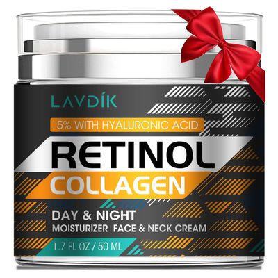Retinol Cream for Face with Hyaluronic Acid, Moisturizer Anti Aging Collagen Cream for Women and Men, Reduce Wrinkles &amp; Fine Lines Day &amp; Night (1.7 FL OZ)