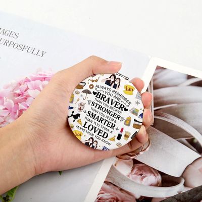 WSNANG G Girls TV Show Gift Lukes Diner Pocket Compact Makeup Mirror Lorelai Rory Fan Gift TV Show Travel Makeup Mirror Coffee Lovers Gift (G Girls Mirror-T)