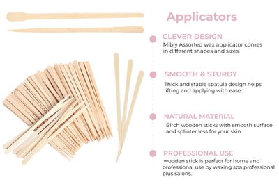 Mibly Wooden Wax Sticks - Eyebrow, Lip, Nose Small Waxing Applicator Sticks for Hair Removal and Smooth Skin - Spa and Home Usage (Pack of 1000)