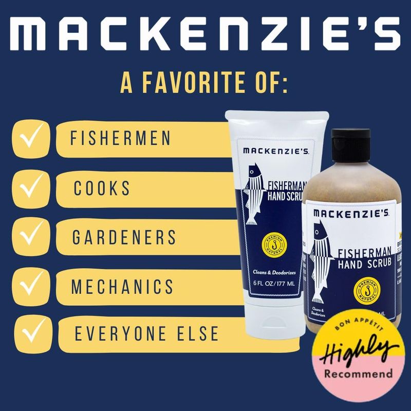 MacKenzie's Fisherman Hand Scrub - Holiday Gifts - Stocking Stuffers - Gifts for Men - Gifts for Fisherman - Gifts for Cooks - Gifts for Gardeners - Cleansing &amp; Deodorizing Hand Cleaner - 16 oz.