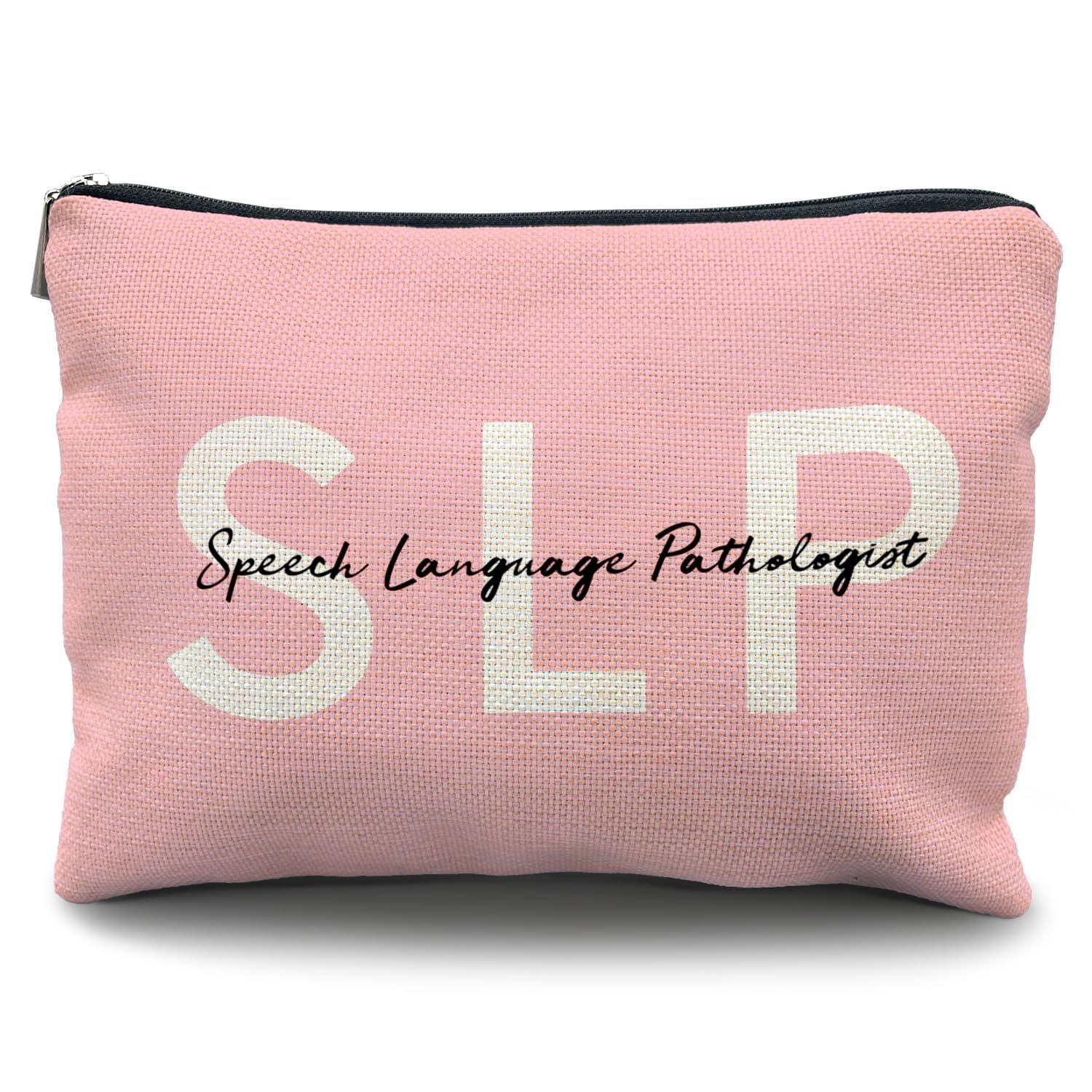 Likjad Speech Language Pathologist Gifts Makeup Cosmetic Bags for Women - Speech Therapy Gifts, Speech Therapist Gifts for Women, SLP Gifts, Pink Speech Language Pathologist Makeup Bag for Purse
