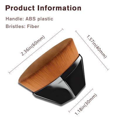 Hexagon Flat Top Kabuki Foundation Brush with Protective Case for Flawless Liquid &amp; Powder Application (Black)