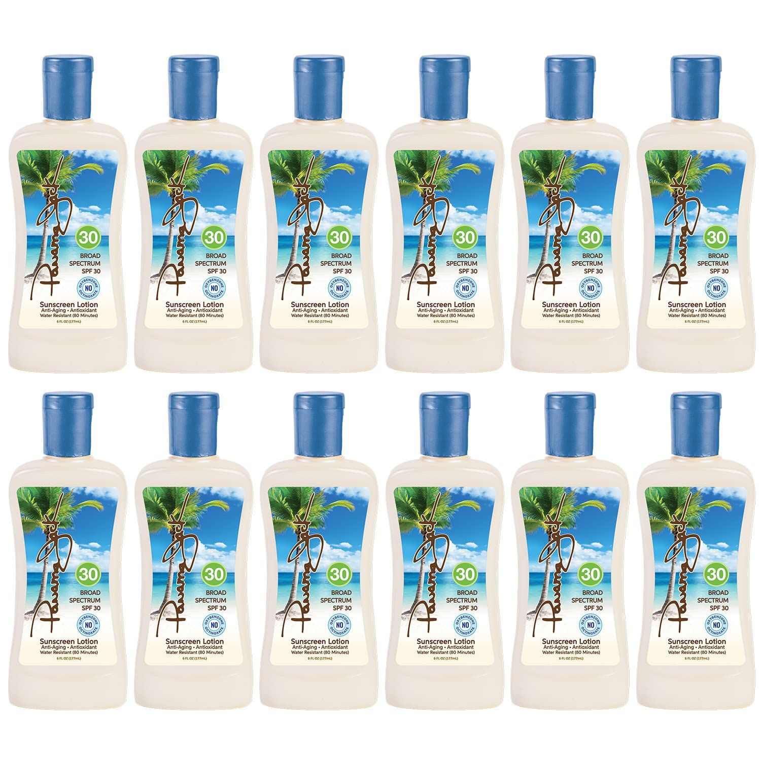 Panama Jack Sunscreen Suntan Lotion - SPF 30, Broad Spectrum UVA/UVB Protection, PABA, Paraben, Gluten &amp; Cruelty Free, 6 FL OZ (Pack of 12)