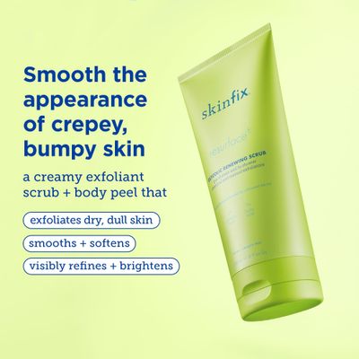 Skinfix Resurface+ Glycolic Renewing Scrub: A Double-Duty AHA BHA Exfoliant Scrub &amp; Body Peel to Visibly Polish, Refine, Brighten &amp; Smooth Rough, Bumpy &amp; Crepey Skin Caused KP-Prone Skin, 8 Fl Oz