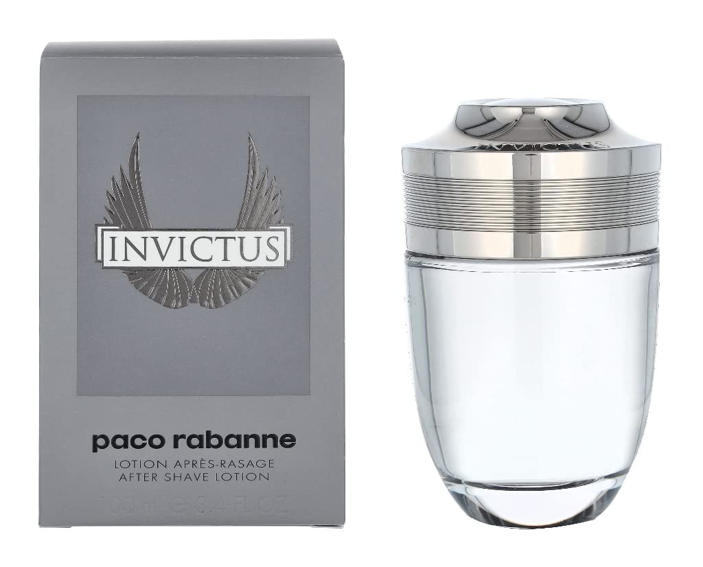 Paco Rabanne Invictus After Shave Lotion For Men - Lightly Perfumes The Skin - Notes Of Morning Freshness And Animal Sensuality - Eliminates Razor Burn - Feeling Of Immediate Comfort - 3.4 Oz