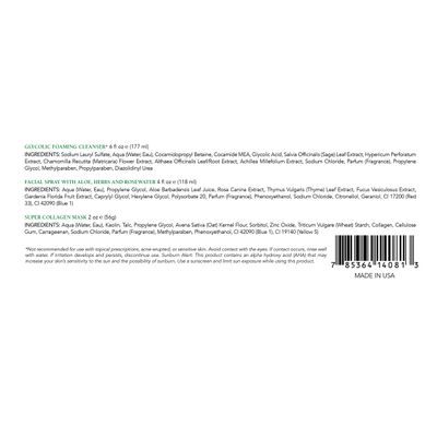 Mario Badescu Radiant Skin Trio Kit, Skincare Gift Set Includes Facial Spray With Aloe, Herbs and Rosewater(4 Fl Oz), Glycolic Foaming Cleanser(6 Fl Oz) and Super Collagen Mask(2 Oz)