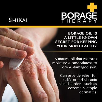 ShiKai Borage Therapy Hand Cream (2.5 oz) | Fragrance Free Moisturizer for Hands &amp; Body | Fast Relief Lotion for Dry Skin | With Oatmeal &amp; Shea