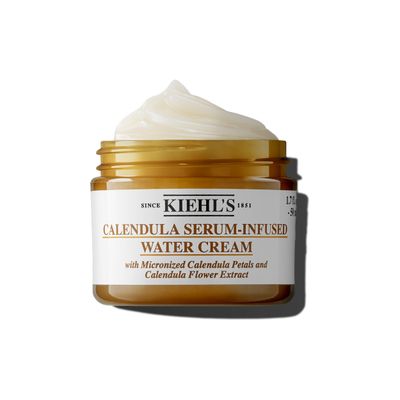 Kiehl&#39;s Calendula Serum Infused Water Cream, Soothing Gel Moisturizer for All Skin Types, Visibly Evens Skin Tone &amp; Boosts Radiance in 1 Week, 24HR Hydration, Reduces Redness - 1.7 fl oz