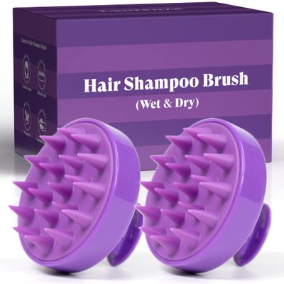 Laurenza Hair Shampoo Brush, Scalp Care Hair Brush with Soft Silicone, Scalp Massager for All Hair TypesPack of 2
