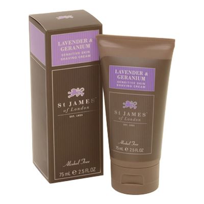 St. James of London Lavender &amp; Geranium Shave Cream Tube, 2.5oz
