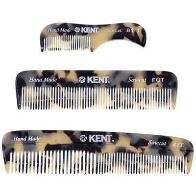 Kent Handmade Pocket Comb Set for Men&#39;s Beard, Mustache and Grooming - Travel and Home Care Kit with Beard Combs