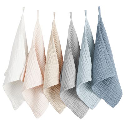 Konssy 6 Pack Face Cloths, Soft Wash Cloth for Washing Face, Cotton Face Towels for Sensitive Skin Women Facial Makeup Remover Reusable Absorbent Washcloths 11 x 11 Inch