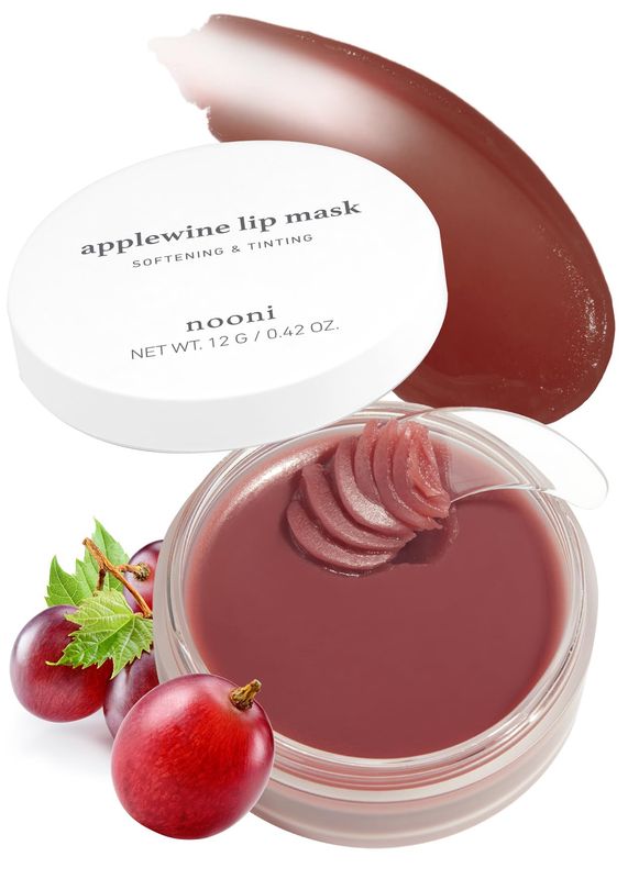 Korean Lip Butter Melting Balm - Applewine Lip Sleeping Mask | Lip Balm with Shea Butter and Vitamins | Hydrating, Nourishing, Soothing, Moisturizing, Softening, Korean Skincare, 0.42 Oz