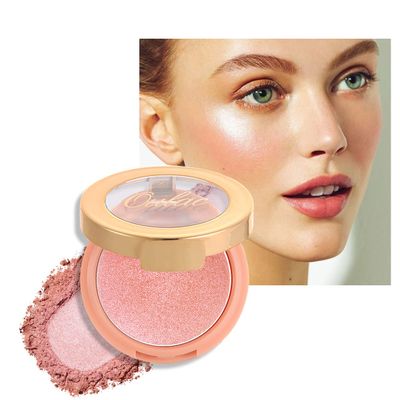 OULAC Pink Lumious Blush Makeup| 2 in 1 Powdery Blush &amp; Highlighter| Shimmer Metallic Glow| Shape &amp; Highlight Face| Cruelty-Free &amp; Highlight Bling| F06 Pinky Ice
