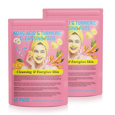 Turmeric Face Scrub Pads, 120pcs Turmeric Cleansing Pads for Dark Spots with Vitamin B5, Vitamin C Turmeric, Face Pads, Sugar Turmeric Cleansing Pads for Face