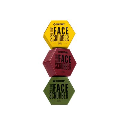 Tooletries - Men&#39;s Face Scrubber - Silicone Facial Cleansing Brush, Gentle Exfoliator Pad &amp; Soft-Touch Massager - Removes Dead &amp; Dry Skin - Long Lasting Bathroom &amp; Shower Accessories - 3 Pack