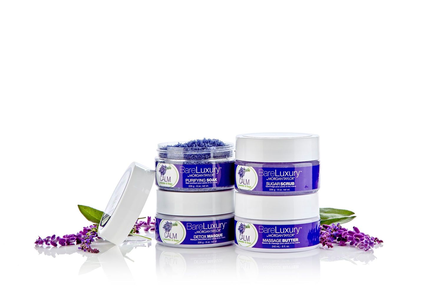 Morgan Taylor BareLuxury Calm Pro Kit Lavendar &amp; Sage, Nail Care Kit, Hand Foot &amp; Nail Tools, Spa Pedicure, Spa Manicure, Relaxation Gifts for Women, Self Care, Spa Gifts