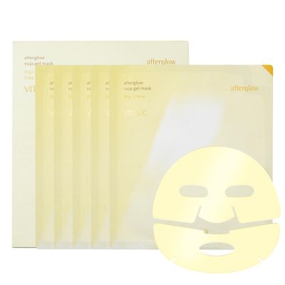 LUVUM Afterglow Yuja Gel Mask, Vitamin C, Overnight Hydrogel Mask, 4+1 Pack