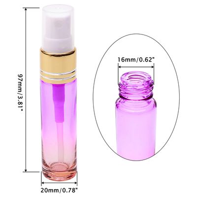 Newzoll 14Pcs 10ml (1/3 oz) Purple Orange Gradient Color Spray Bottles Glass Vials Tube Perfume Atomizer Refillable Makeup Travel Fine Mist Sprayer Bottle Containers for Cosmetic Skincare, Gold Cap