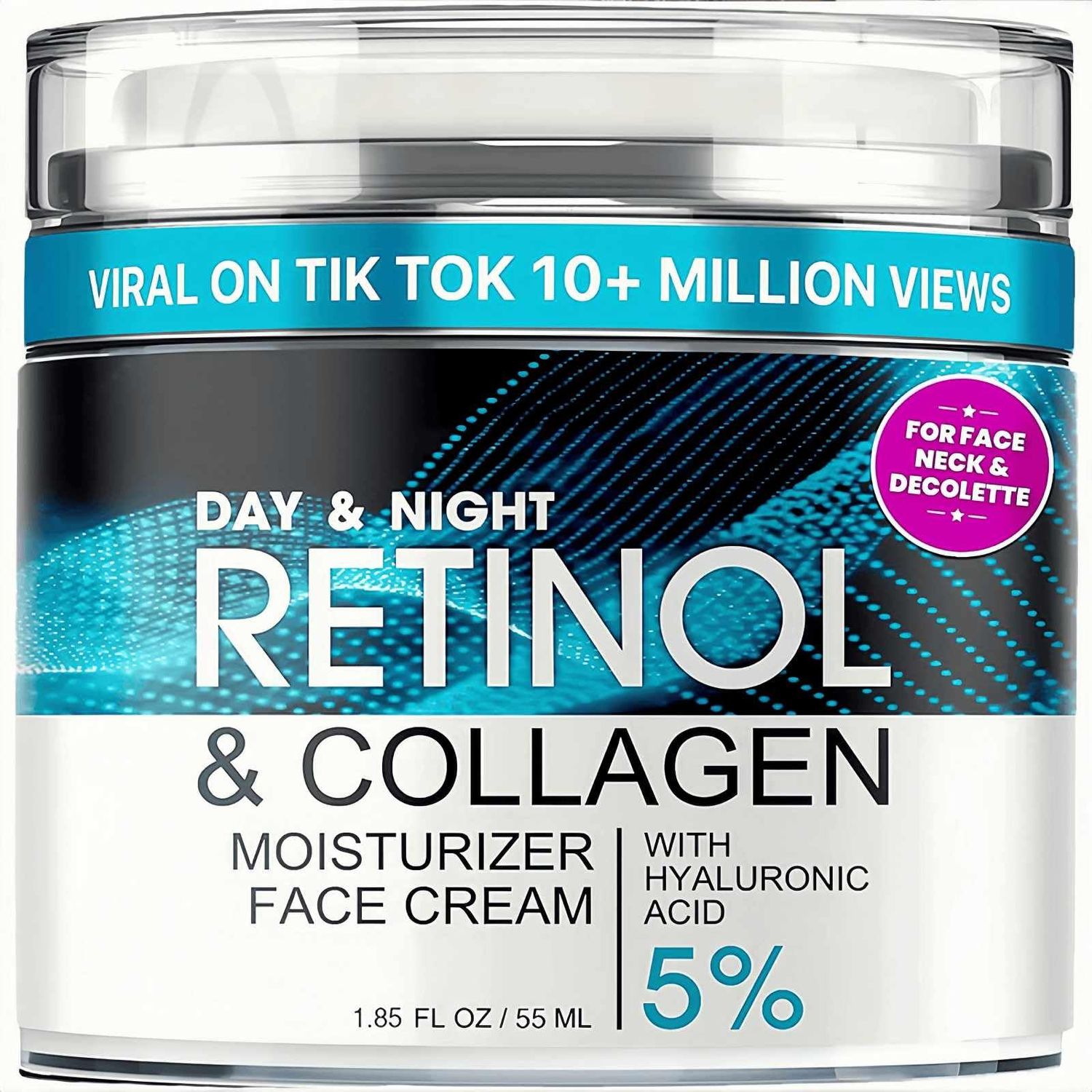 Retinol face cream - facial moisturizing cream containing protoprotein hyaluronic acid, anti wrinkle, reducing fine lines, anti aging day and night, suitable for both men and women