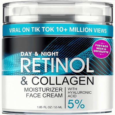 Retinol face cream - facial moisturizing cream containing protoprotein hyaluronic acid, anti wrinkle, reducing fine lines, anti aging day and night, suitable for both men and women
