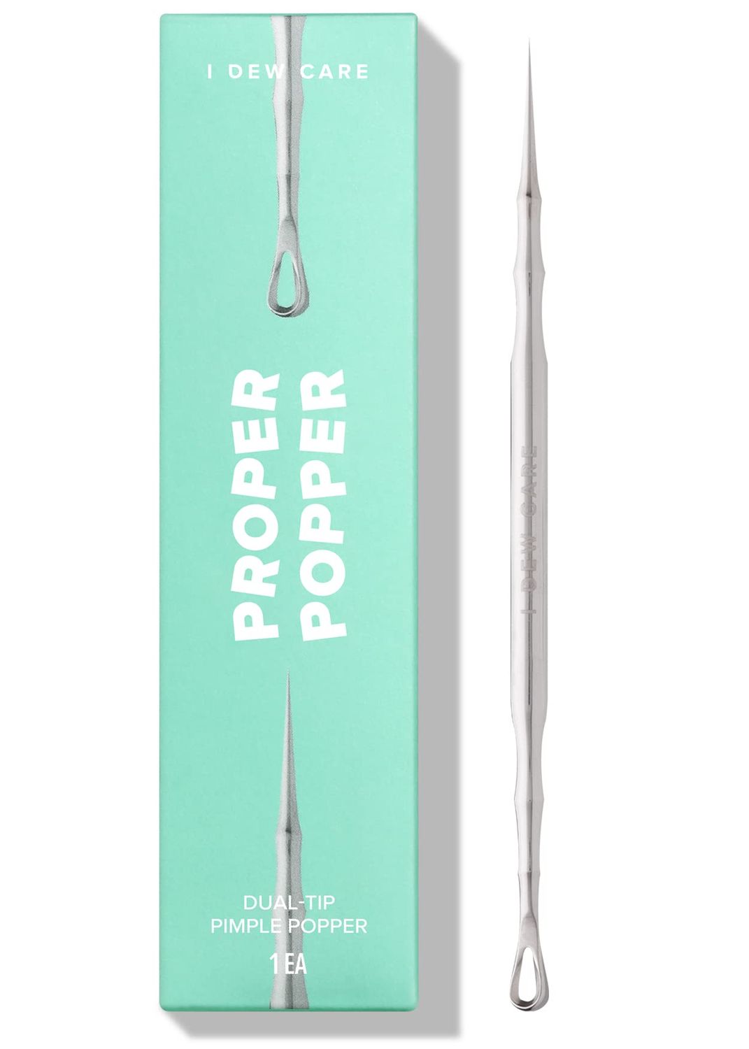 I Dew Care Dual-Tip Pimple Popper - Proper Popper | Blackhead Remover Tool, Pimple Popper, Comedone Extractor, 2-in-1 Stainless Steel Lancet, 1 EA