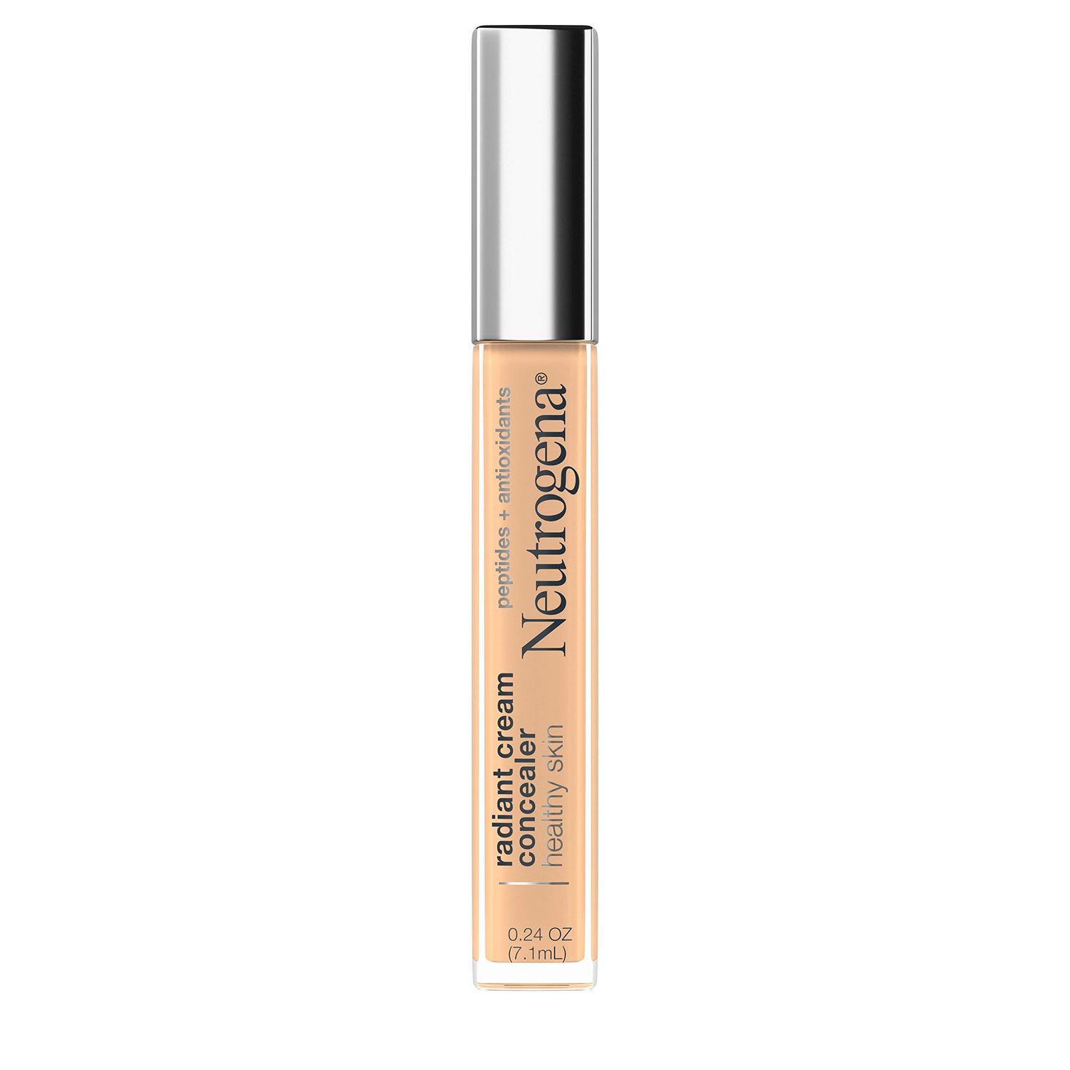 Neutrogena Healthy Skin Radiant Brightening Cream Concealer with Peptides &amp; Vitamin E Antioxidant,Lightweight Perfecting Concealer Cream,Non-Comedogenic,Sugar Light 03 with warm undertones,0.24 oz