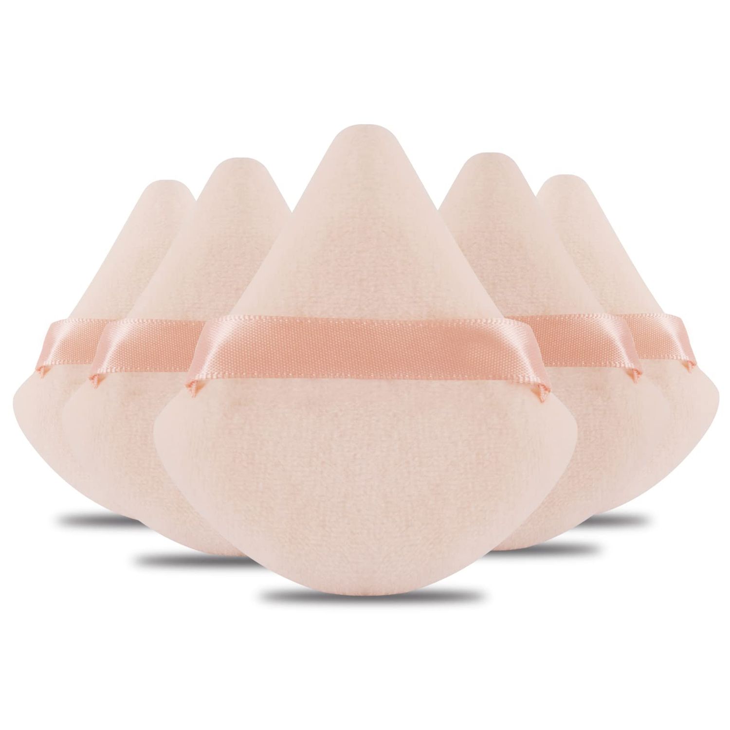 Powder Puff Daubigny 6 PCS Powder Puff Makeup Puff Face Soft Triangle Powder Puffs for Loose Powder Mineral Powder Body Powder Velour Cosmetic FaclaI Sponges for Applying Makeup Tools(Nude)