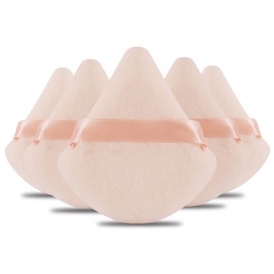 Powder Puff Daubigny 6 PCS Powder Puff Makeup Puff Face Soft Triangle Powder Puffs for Loose Powder Mineral Powder Body Powder Velour Cosmetic FaclaI Sponges for Applying Makeup Tools(Nude)