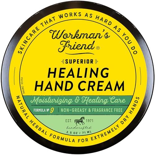 WORKMAN'S FRIEND Superior Healing Hand Cream - Intense Moisturizer - Heals Extremely Dry &amp; Cracked Skin - 2.5 ounce