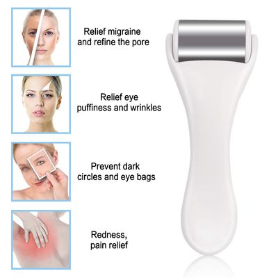 MAANGE Ice Roller for Face & Eye,Puffiness,Migraine,Pain Relief and Minor Injury,Skin Care Products Stainless Steel Face Massager Ice Roller Massager (White)