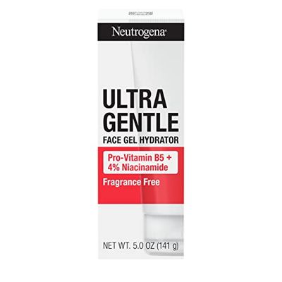 Neutrogena Ultra Gentle Face Gel Hydrator with Pro-Vitamin B5 &amp; 4% Niacinamide Designed for Acne-Prone Skin, Lightweight Gel Cream Targets Uneven Skin Tone, Fragrance-Free, 5.0 oz