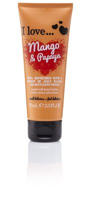 I Love Mango and Papaya Super Soft Hand Lotion - Hand Lotion for Dry Skin - Fruity Fragrance with Plant Extracts - Organic Hand Cream - 2.5 oz
