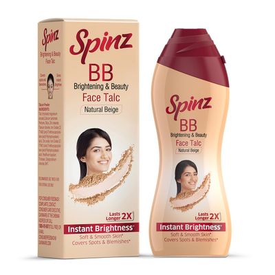 Spinz BB Talc, instant glow cover spots &amp; blemishes 100g