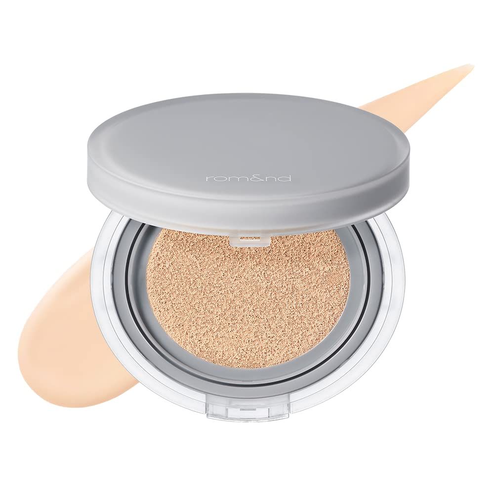 Rom&amp;nd Nu Zero Cushion (03 Natural 21) Long Lasting, High Coverage, Semi Matte Finish, Flawless Complexion Without Cakey Face, Makeup Base and Fixer, Thinly Layered, Korean Cushion Foundation