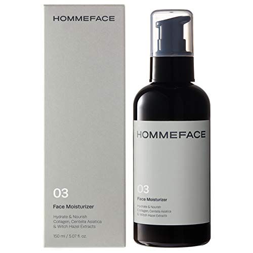 HommeFace Mens Daily Face Moisturizer, 5.07 fl. oz. - Hydrating &amp; Nourishing Facial Lotion for Men with Collagen, Witch Hazel &amp; Cica Extracts, Lightweight, Alcohol-Free