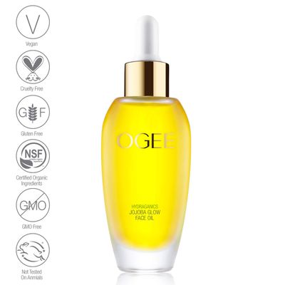 Ogee Jojoba Glow Face Oil - Organic &amp; Natural, Moisturizing, Multi-Tasking Facial Treatment Oil (30ml)