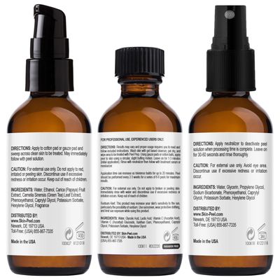 MedPeel 50% AHA &amp; Vitamin C Brightening Essential Peel Kit, Includes Peel, Prep, Neutralizer, Medium Strength Professional Grade Chemical Face Peel, Minimize Fine Lines Wrinkles, 1oz/30ml (Kit of 3)