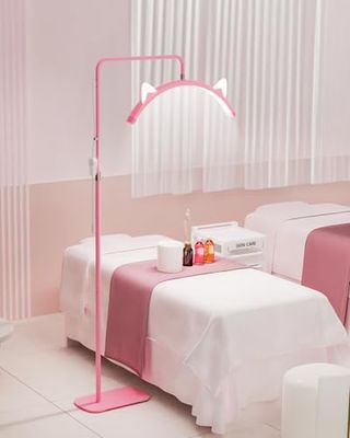 TAUDKAUD Eyelash LED Floor Lamp, Adjustable Half Moon Esthetician Beauty Light for Eyelash Extension, Tattoo, Skincare, Eyebrows, Filming Content Creation