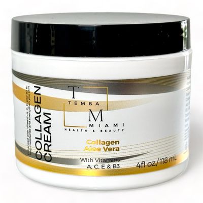 TEMBA MIAMI COLLAGEN Face CREAM MOISTURIZER, Non Greasy ANTI-AGING for ALL SKIN TYPES, Including SENSITIVE SKIN, 4 fl oz
