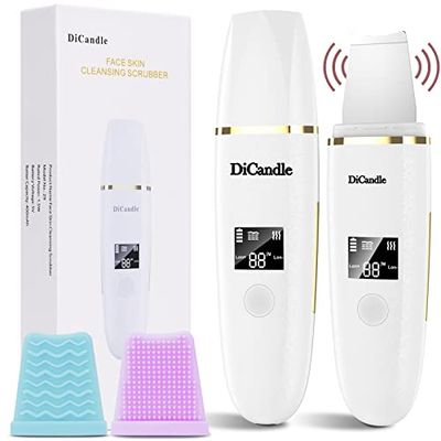 Skin Scrubber Facial Scrubber Blackhead Remover Cleaner Skin Spatula Skin Scraper (White&amp;Gold)