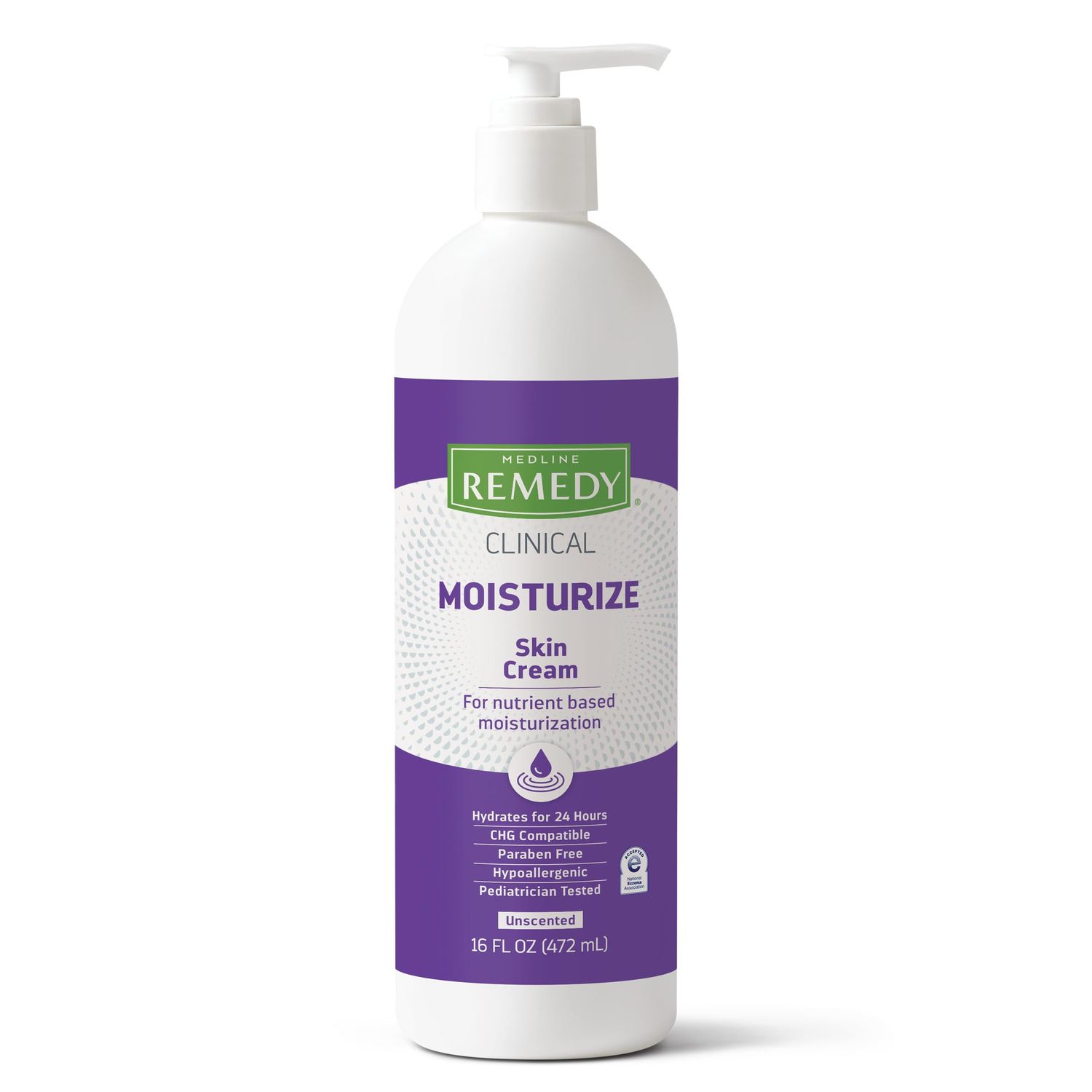 Medline Remedy Clinical Skin Cream Moisturizer, Unscented (16 fl oz Pump Bottle), Nourishing for Dry Skin, Paraben &amp; Sulfate-Free Moisturizing Cream for Face and Body, Lotion for Sensitive Skin
