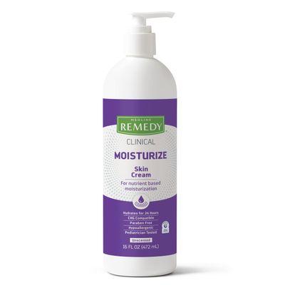 Medline Remedy Clinical Skin Cream Moisturizer, Unscented (16 fl oz Pump Bottle), Nourishing for Dry Skin, Paraben &amp; Sulfate-Free Moisturizing Cream for Face and Body, Lotion for Sensitive Skin