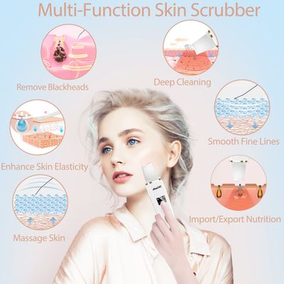 Skin Scrubber Facial Scrubber Blackhead Remover Cleaner Skin Spatula Skin Scraper (White&amp;Gold)