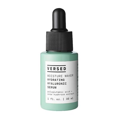 Versed Moisture Maker Hydrating Hyaluronic Serum - Lightweight Face Serum for Dry Skin With Moisturizing Polyglutamic Acid + Snow Mushroom Extract for Soothing + Plumping Hydration Day &amp; Night (1oz)
