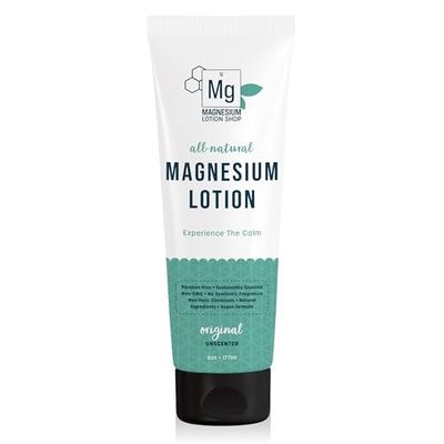 Unscented Magnesium Lotion for Sleep | 6oz Bottle with 250mg in each Teaspoon | We use Natural Shea Butter in Our Paraben-Free Magnesium Lotion for Leg Cramps