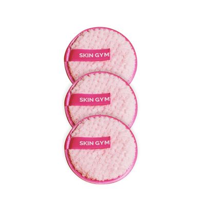 Skin Gym Cleanie Puffs, Reusable Makeup Remover Pads for All Skin Types, 3 Pack